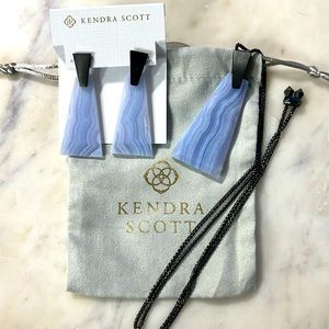 KS PROTOTYPE GUNMETAL AND BLUE LACE AGATE SET